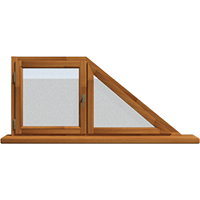 Деревянное окно – трапеция из лиственницы Модель 117 Клен